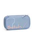 Satch Schlamperbox extra groß inkl. Trennfach Reißverschlussfach Stiftehalter Geodreieck Sichtfenster für Stundenplan Vivid Blue - Hellblau