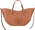 Elegante Damen Tote Bag Kunstleder Handtasche Shopper Braun