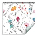 10m VLIES TAPETE Rolle Natur Bunte BLUMEN XXL 12803