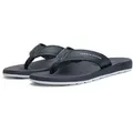 Zehentrenner TOMMY HILFIGER "MOLDED COMFORT TH BEACH SANDAL", Herren, Gr. 44, blau (dunkelblau), Lederimitat, Textil, sportlich, Schuhe, Sommerschuh, für Bad und Strand super geeignet