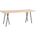 Loop Stand Tisch 250 cm hoch verstärkte, lackierte Eichenholz-Tischplatte schwarze Beine