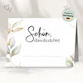 50 Tischkarten für deine Hochzeit | Eukalyptus gold - Premium Platzkarte "schön dass du da bist" im Set, Sitzplatzkarte, Design Namenskarte für Gäste