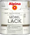 Alpina Bad & Küche Möbel-Lack Baumwollweiß – seidenmatter Lack für Bad- & Küchenmöbel aus Holz & MDF, streichfertig, hochdeckend & feuchtraumgeeignet, ideal für DIY-Renovierung – 0,75L