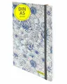 Bullet Journal Blue Flowers, 120 g/m² FSC Papier, DIN A5, 144 Innenseiten dot...