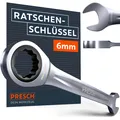 Presch Ratschenschlüssel 6mm – Minimaler Rückholwinkel (5°, 72 Zähne)