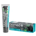 BIOMED Charcoal Aktivkohle Zahnpasta für weiße Zähne - fluoridfreie und 98% natürliche Whitening Zahncreme in einer 100g Packung