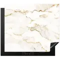 MuchoWow Herd-Abdeckplatte Marmor - Limette - Gold - Luxus - Marmoroptik/print - Weiß, Vinyl, (1 tlg), Cerankochfeld Abdeckung, Herd Abdeckplatten Vinyl, 58.3x51.3 cm bunt 58.3 cm x 51.3 cm x 0.2 cm