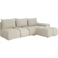 MIRJAN24 Ecksofa Bestii, mit Schlaffunktion und Bettkasten, L-Form Sofa (Velo 621, Ecksofa: Rechts) - Beige