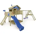 Spielturm Klettergerüst Smart Ocean Mit Schaukel & Rutsche, Stelzenhaus Mit Sandkasten, Kletterleiter & Spiel-zubehör - Blau - Wickey