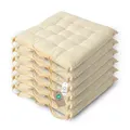 Homescapes 6er Set Stuhlkissen 40x40 cm Creme – Sitzkissen Outdoor/Indoor mit Baumwollbezug, Sitzpolster waschbar und Oeko-TEX-Zertifiziert für Esszimmer-, Küchen- & Gartenstühle
