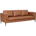 3-Sitzer Sofa Aicena Leder Cognac - Komfortsofa mit Taschenfederkern & Metall-Gestell