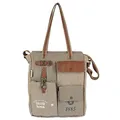 Sunsa Damen Handtaschen. Tasche aus Canvas & Leder. Braune Nachhaltige Schultertasche. Vintage Handgelenktasche mit viele Fächer. Große Shopper
