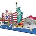 papercrush® Pop-Up Karte USA - Gutschein für USA Reise, Reisegutschein für Urlaub in Staaten, Geldgeschenk & Gutscheinkarte zum Geburtstag für US Städtetrip nach New York - 3D Amerika Geburtstagskarte