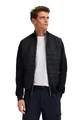 bugatti Herren Sweatjacke Modern Fit Reißverschluss Basic Stehkragen Material-Mix Steppfront