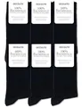Occulto Herren 100% Baumwolle Socken 6er Pack (Modell: Roland) Schwarz 43-46