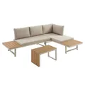 Riess Ambiente Wetterfestes Gartenmöbel Set Ibiza MODULAR Lounge - 250cm - Champagner Greige - Aluminium