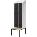 Jan Nowak Spind Umkleidespind Umkleideschrank Spindschrank Schließfachschrank Mit Sitzbank Lüftungsschlitze Pulverbeschichtet 229,5 Cm X 60 Cm X 85 Cm, Farbe Grau-anthrazit