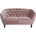 Ambia Home Chesterfield-Sofa, Rosa, Holz, Kautschukholz, massiv, 2-Sitzer, 150x78x84 cm, Wohnzimmer, Sofas & Couches, Sofas, Chesterfield Sofas