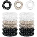 12 Spiral Haargummis Schwarz Heller Kaffee Transparente