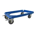 ALUTEC Rollwagen für Kunststoffboxen (610x410mm, 250 kg, Feststellbremse, blau)