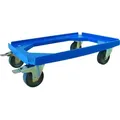 ALUTEC Rollwagen für Kunststoffboxen (610x410mm, 250 kg, Feststellbremse, blau)