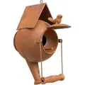 Vogelhaus Zum Aufhängen Edelrost Deko Rost Gießkanne Wetterfest 96422 Nistkasten Futterstation Für Vögel Shabby Mit Kette Hängend Metallkanne Kanne Balkon - Dandibo