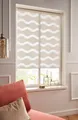 Doppelrollo "Wellen", Lichtschutz, ohne Bohren, freihängend, Fixmaß, Klemmträger creme 130 cm