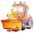 Kreative Feder Kinderregal MUSIKBOX-REGAL Fröhlicher Bagger, für TONIE-BOX und TONIES inkl. 40 Metallplättchen orange