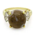 USA Dinosaurier Quarz Weiß Topas Gold Ring 6,41ct- Echtschmuck