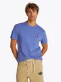T-Shirt "TJM REG BADGE TEE EXT", mit Logostickerei, Gr. S, Tempo Blue Htr Melange