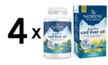 4 x Nordic Naturals Arctic Cod Liver Oil, 750mg Lemon (EAN (291,65 EUR/kg)