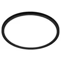 BRILONER Leuchten – LED Bad Deckenleuchte mit Backlight, IP44 LED Badezimmerlampe, ultraflach, neutralweißes Licht, Schwarz, 290x35 mm (DxH)