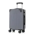 YONSLY Trolley Reisekoffer, Rollkoffer Handgepäck, Kabinenkoffer Hartschalenreisekoffer Travel Suitcase mit 4 Rollen 360°, Zahlenschloss, Weicher Gummigriff (M, Grau)