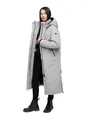 Navahoo Damen Mantel mit magnetischer Abdeckleiste und Rucksackträgern warme Winterjacke Schneewächter 14 Grey Gr. XS