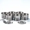 WEBBOMB 8tlg Set Edelstahl Dessertringe Kuchenform Speisenringe Ø 7,5 cm Höhe 5,5 cm rund mit Heber & Stampfer Backringe für runde Mini Kuchen u...
