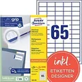 AVERY Zweckform Abziehhilfe QuickPEEL,ultragrip Universaletiketten 3666-200 Selbstklebend DIN A4 Weiß 38 x 21,2 mm 200 Blatt à 65 Etiketten