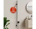 Belvit Elektrischer Badheizkörper Handtuchwärmer 150x6,3 cm mit 2 Handtuchhaken mit Timer & 2 Heizstufen, 60W, Wandmontage mit Montagematerial, Handtücher trocknen & wärmen