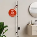 Handtuchtrockner elektrisch, Handtuchheizkörper 150 cm, 2 Timer, 60W, Schwarz