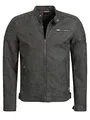 Indicode Herren Manuel Lederjacke aus Leder-Imitat | Motorradjacke Bikerjacke für Männer Dk Grey, M