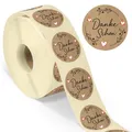 Dankeschön Aufkleber 500 St Danke Etiketten 35mm Rund Kraftpapier Optik Sticker