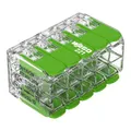 WAGO 221-430; 10-Leiter Spleißverbinder mit Hebeln; Grüne Reichweite; für alle Leitertypen; max 4 mm²; transparentes Gehäuse; Transparent: 15 Stück