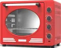 Turbotronic by Z-Line Minibackofen 35 Liter mit Umluft Drehspieß 1600W Backblech Gitter Kompakt Elektro, Mini Tisch Backofen Camping Pizzaofen Retro Vintage
