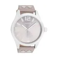Oozoo Basic Line Armbanduhr C1086 Taupe Lederband 46 mm