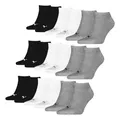 PUMA 9 Paar Unisex Herren Damen Sportsocken Kurzsocken Sneaker Socken, Farbe:Mehrfarbig, Größe:43-46, Artikel:-882 grey/white/black