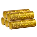 PartyMarty Gold Metallic Luftschlangen im 5er Sparpack - 5 Rollen mit je 18 holografisch-glitzernden Luftschlangen - Geburtstag, Hochzeits-Tisch Dekoration Abitur 2023 Abschlussfeier
