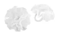 axy Kinder Haargummi 2 stück Blumen Haargummis zur Kommunion in Weiss, Mädchen Ballet Haarschmuck mit Stoffblumen HSG15 (2er Set-Modell 2)