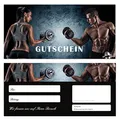 100 Stück Geschenkgutscheine (Fitness-708) Gutscheine Gutscheinkarten für Bereiche wie Kraftsport Gesundheit Wellness Sportstudio