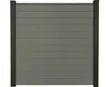 Zaun Hauptelement GroJa Solid Stecksystem ohne Pfosten 180 x 180 cm grau