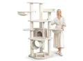 HAPPYPET Großer Kratzbaum Stabil 'Parker' 171 cm - XXL Katzenbaum Creme