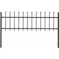 vidaXL Gartenzaun mit Speerspitzen Stahl 1,8 m Schwarz 144923